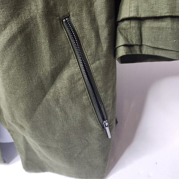 Kenneth Cole Women's Large Green Blazer Linen Blend - Picture 2 of 8